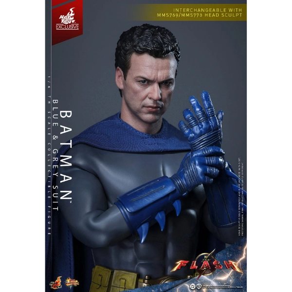 DC Comics — Batman (Blue & Grey Suit) 1/6 Figure (Hot Toys, The Flash) — Limited Edition of 1,500 — In Stock
