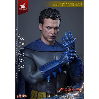 DC Comics — Batman (Blue & Grey Suit) 1/6 Figure (Hot Toys, The Flash) — Limited Edition of 1,500 — In Stock