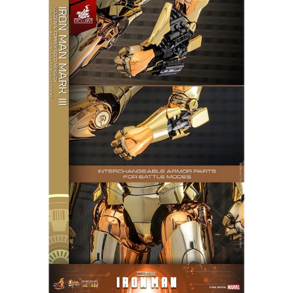 Marvel — Iron Man Mark III (Golden & Copper Gold Version) Diecast 1/6 Figure (Hot Toys Exclusive) — Pre-Order