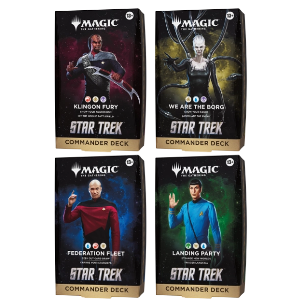 Magic: The Gathering | Star Trek — Commander Decks — Case of 4 (All Four Factions) — Pre-Order