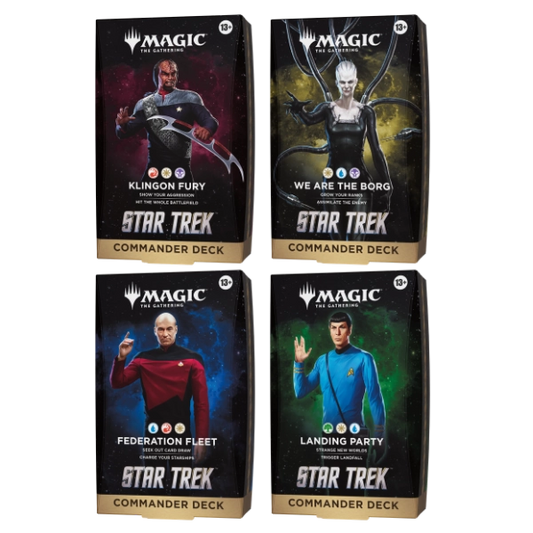 Magic: The Gathering | Star Trek — Commander Decks — Case of 4 (All Four Factions) — Pre-Order