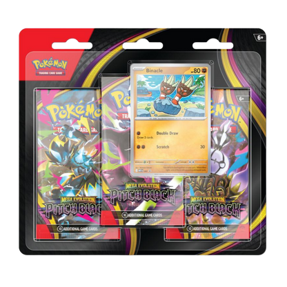 Pokémon TCG: Mega Evolution — Pitch Black 3-Pack Blister — Binacle