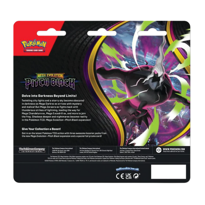 Pokémon TCG: Mega Evolution — Pitch Black 3-Pack Blister — Binacle