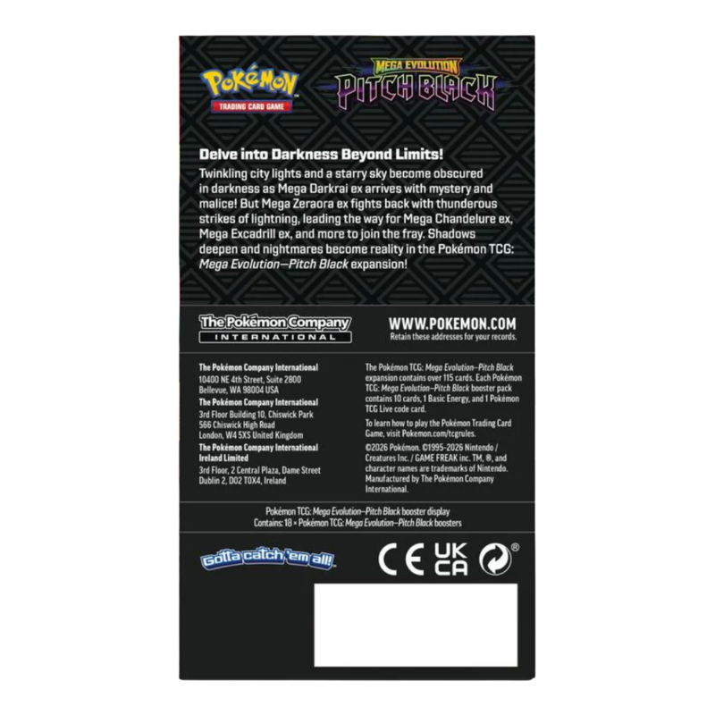 Pokémon TCG: Mega Evolution — Pitch Black Half Booster Box (18 Packs)