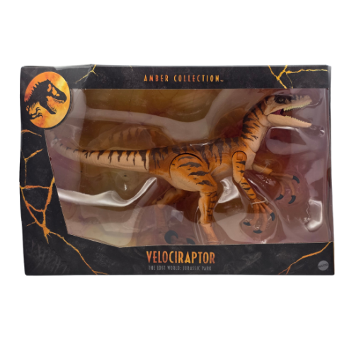 Jurassic World Amber Collection — Tiger Velociraptor 6-Inch Action Figure (The Lost World: Jurassic Park)