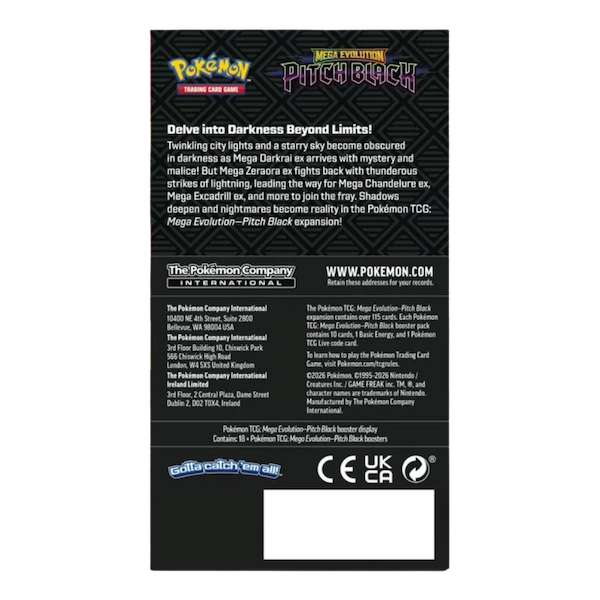 Pokémon TCG: Mega Evolution — Pitch Black Half Booster Box (18 Packs)